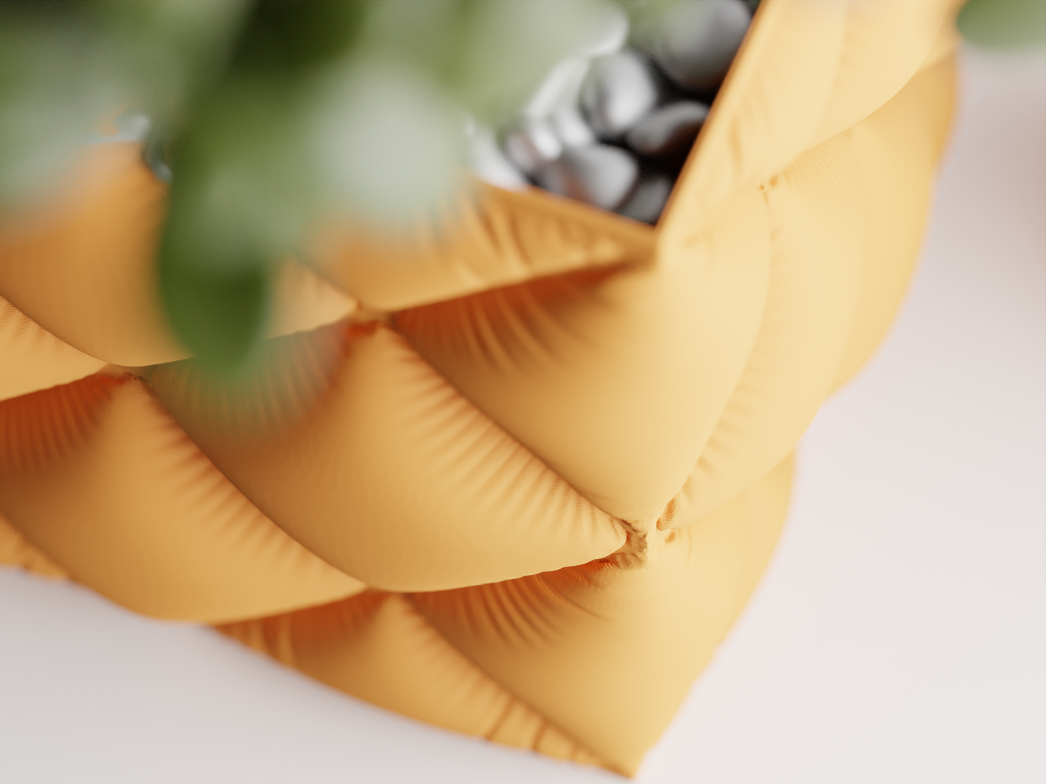 Golden Luxe Planter – Tufted Cushion-Style Plant Pot