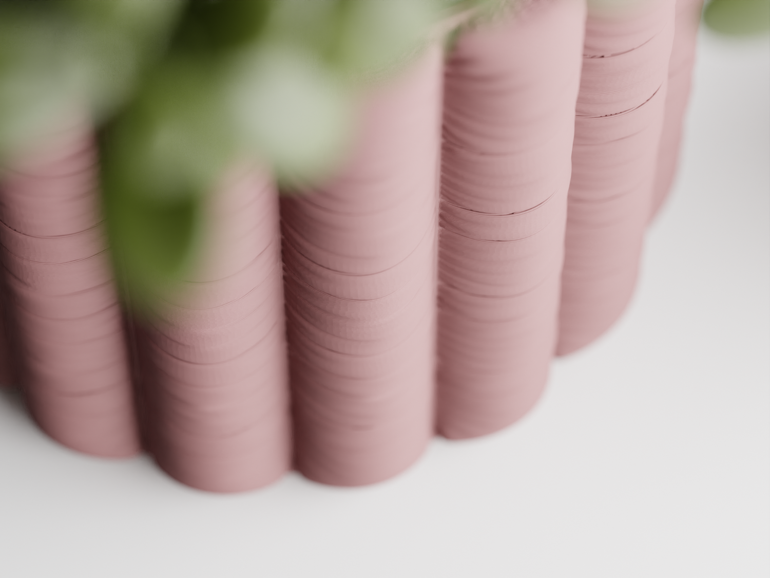 Blush Barrel Planter – Modern Ribbed Plant Pot