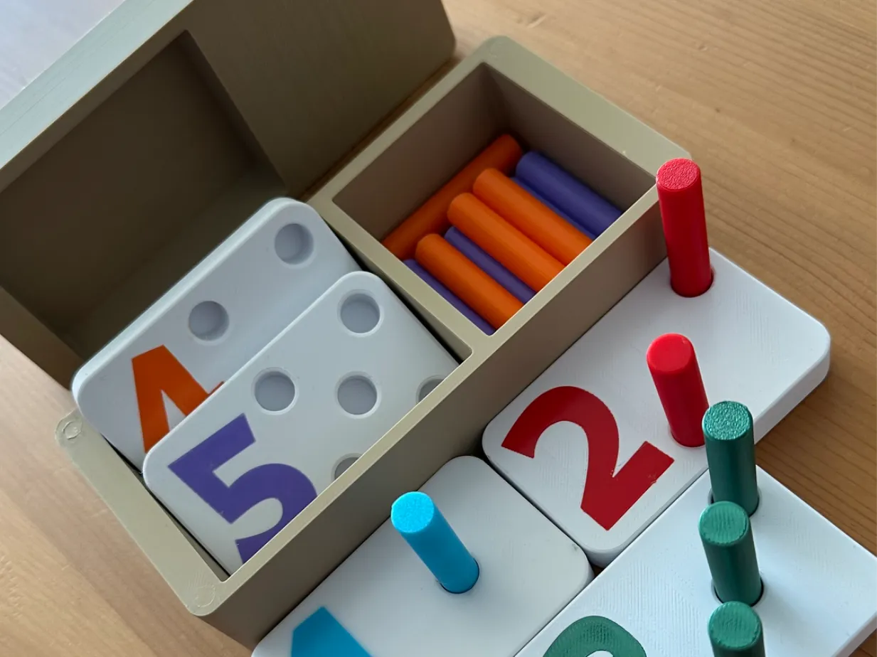 Montessori Number Peg Board with Storage Box