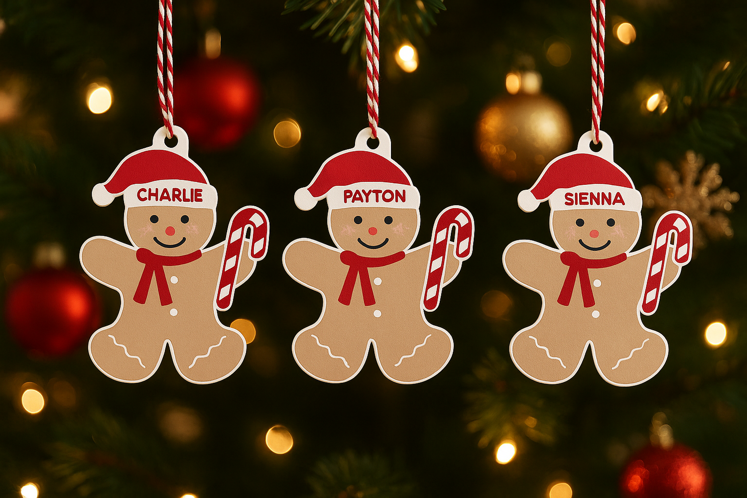 Personalised Gingerbread Man Christmas Ornaments