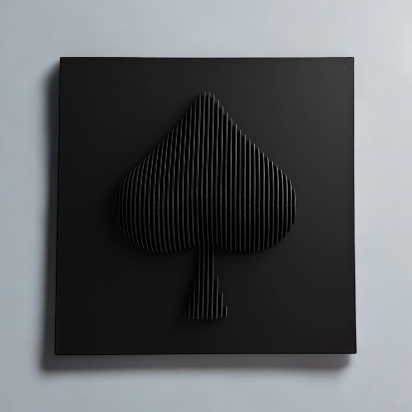 Spade Symbol Wall Art – 3D Printed Geometric Design