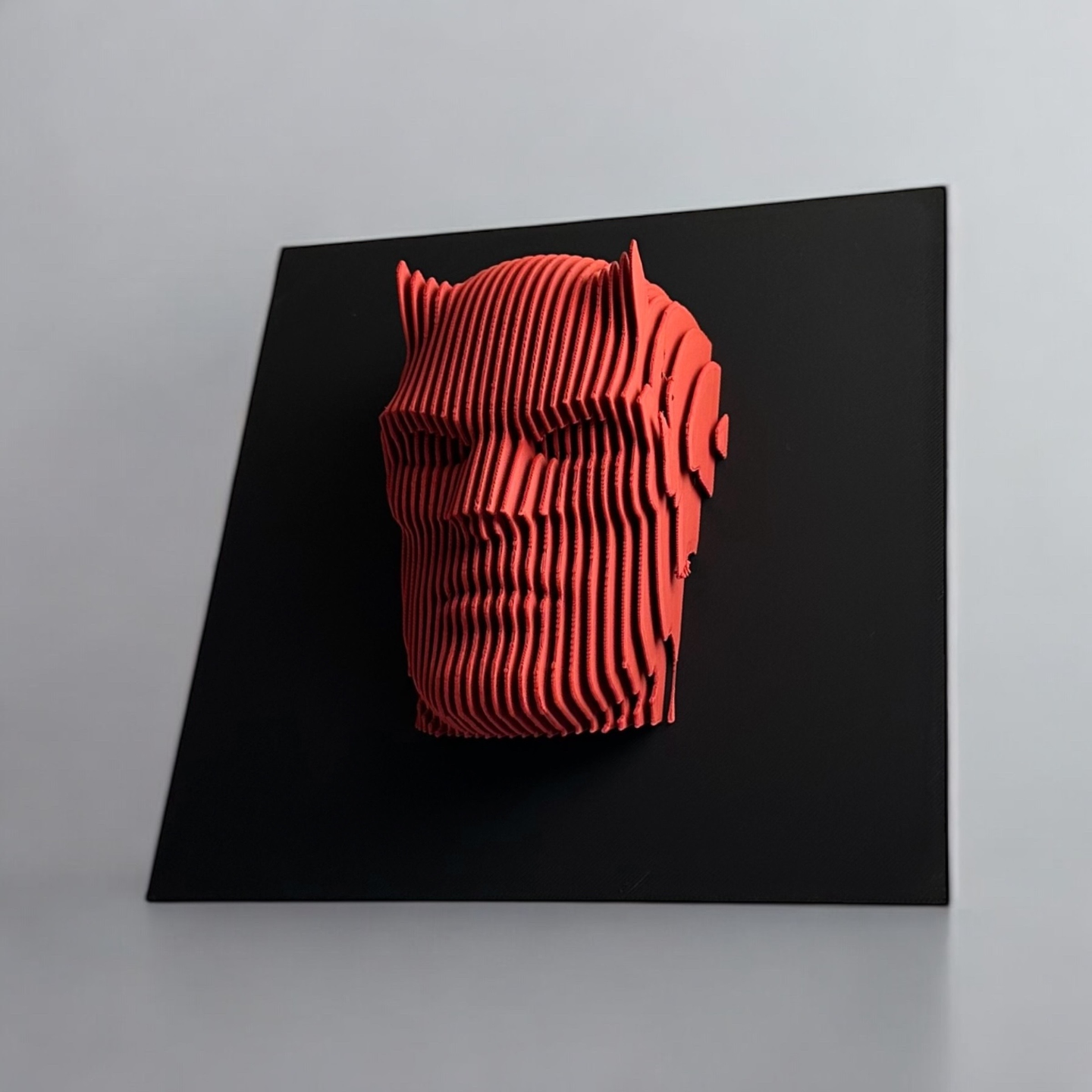 Inferno Mask Wall Art – 3D Printed Layered Design