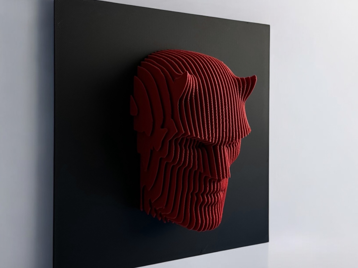 Inferno Mask Wall Art – 3D Printed Layered Design