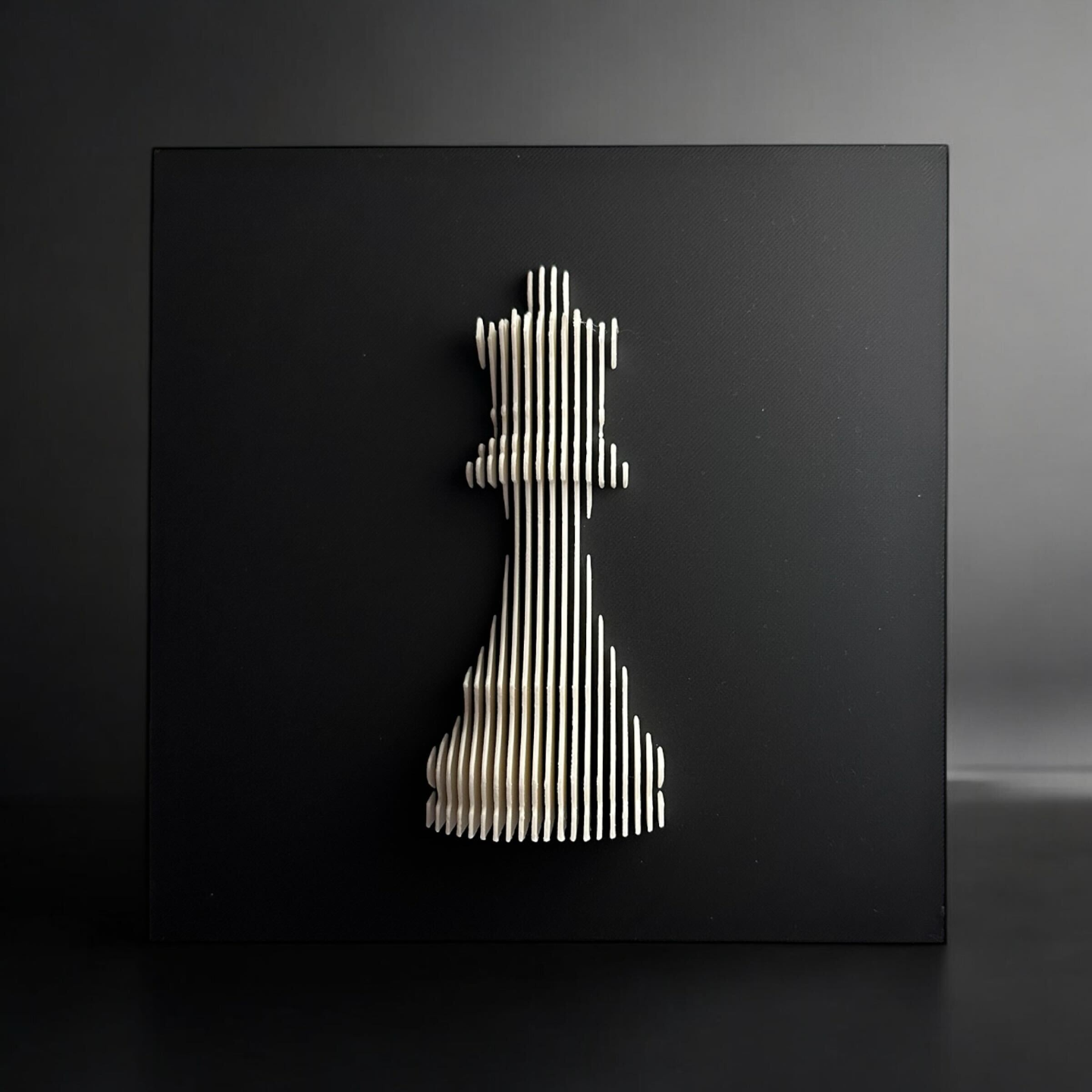 Chess Queen Wall Art – 3D Printed Layered Design