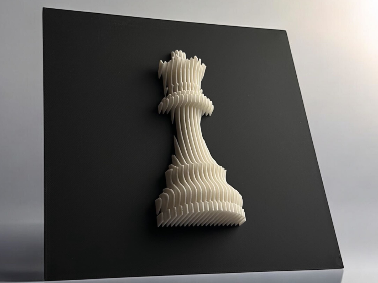 Chess Queen Wall Art – 3D Printed Layered Design
