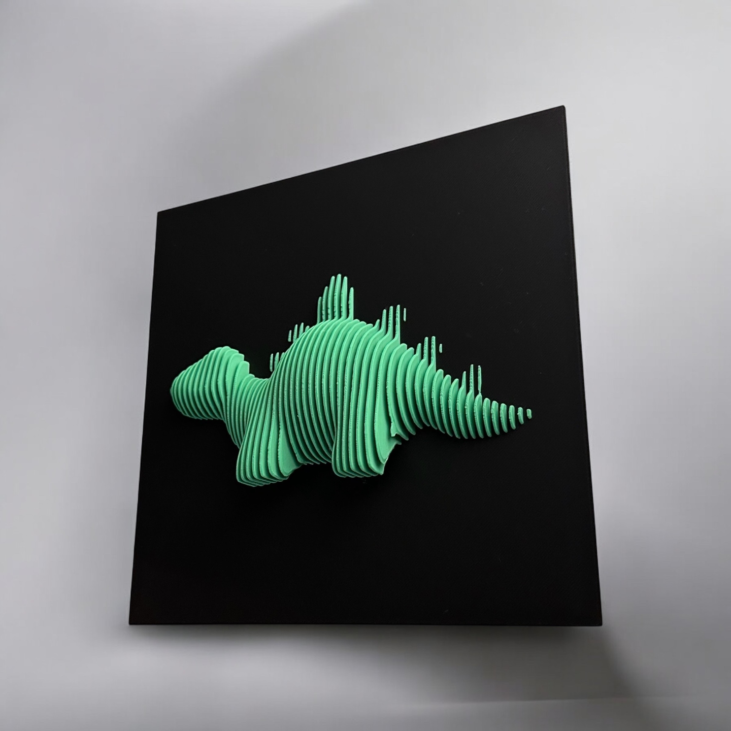 Layered Dino Wall Art – 3D Printed Stegosaurus Design