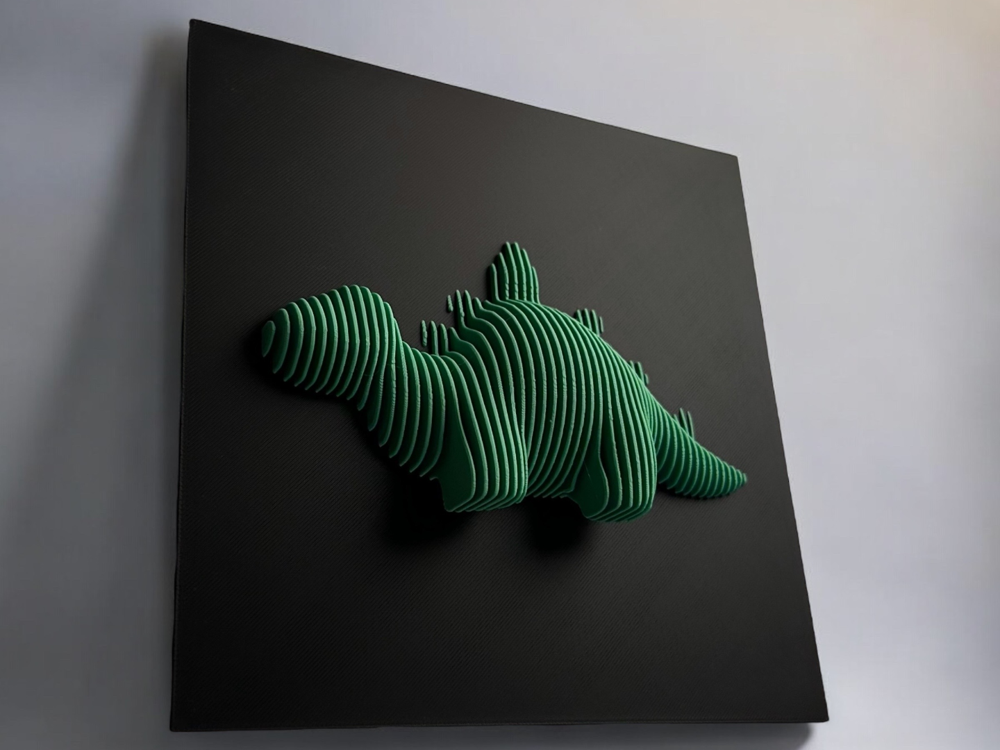 Layered Dino Wall Art – 3D Printed Stegosaurus Design