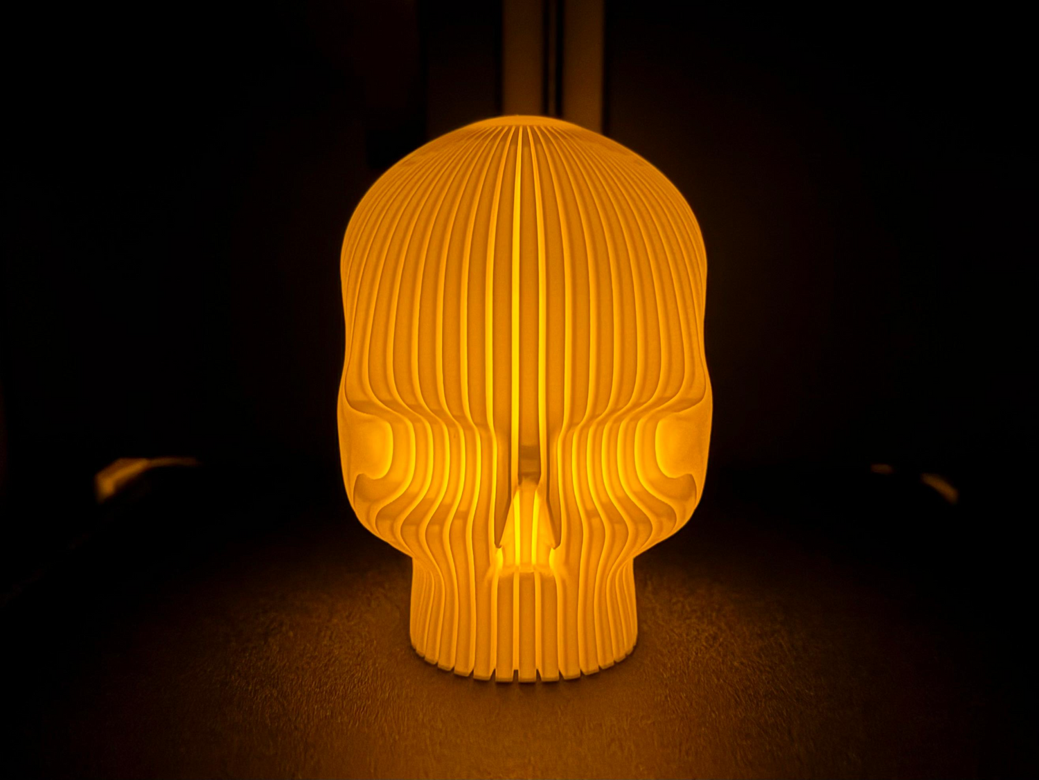 Modern Ribbed Skull – 3D Printed Tealight Holder