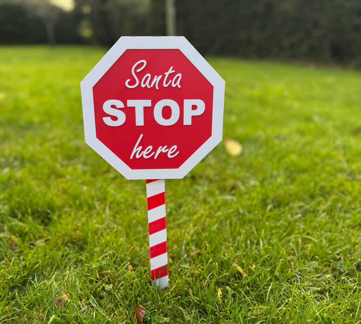 Santa Stop Here Christmas Sign