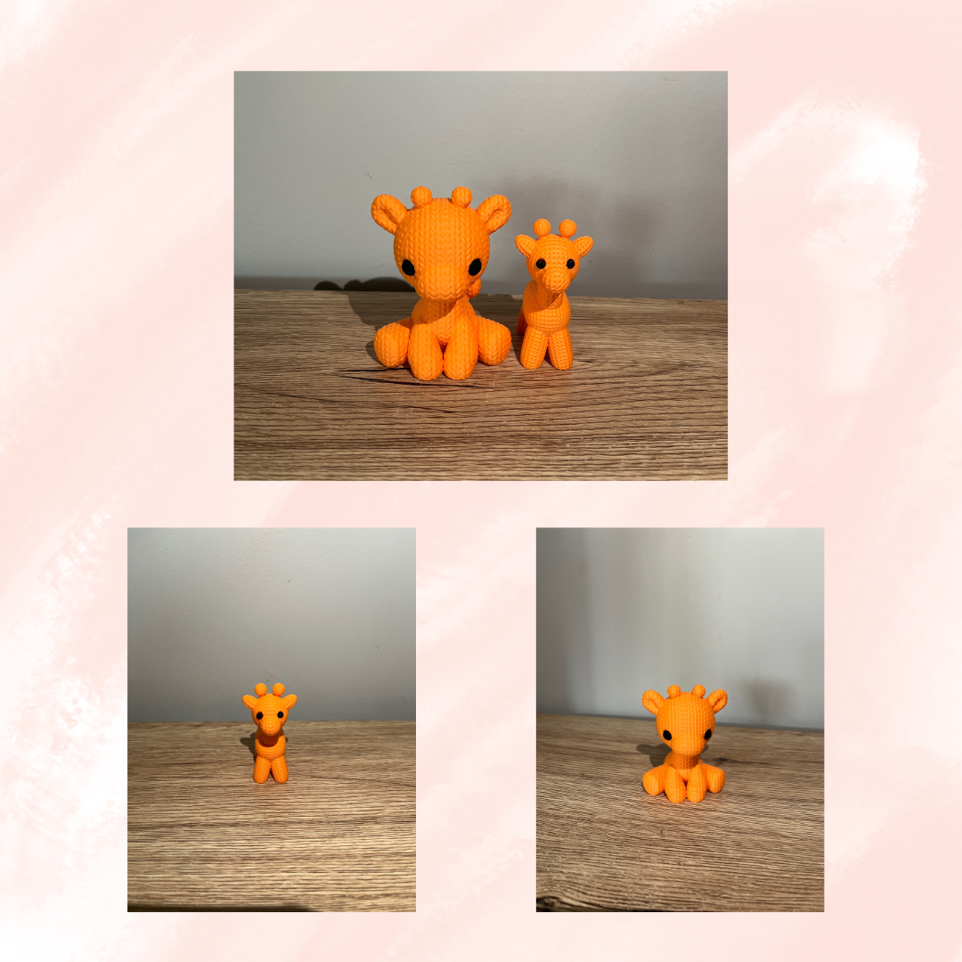 Knitted Giraffe Duo – Parent &amp; Baby Set
