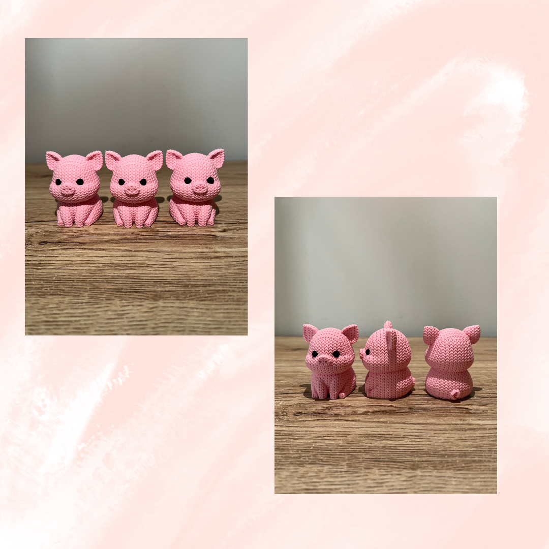 Knitted Pig Figurine