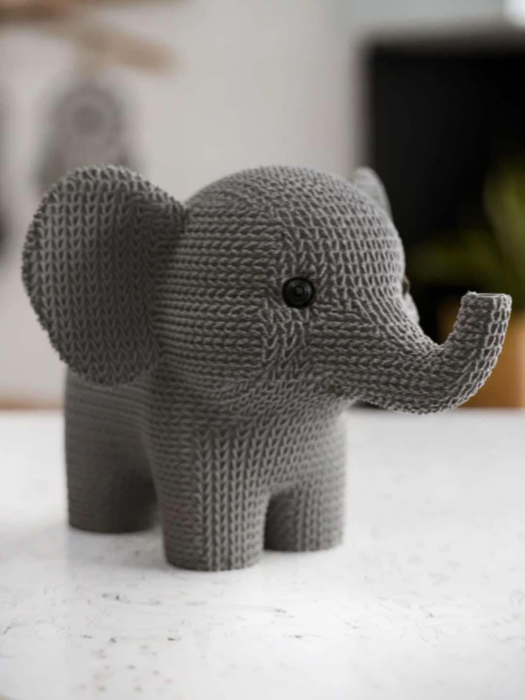 Knitted Elephant Figurine