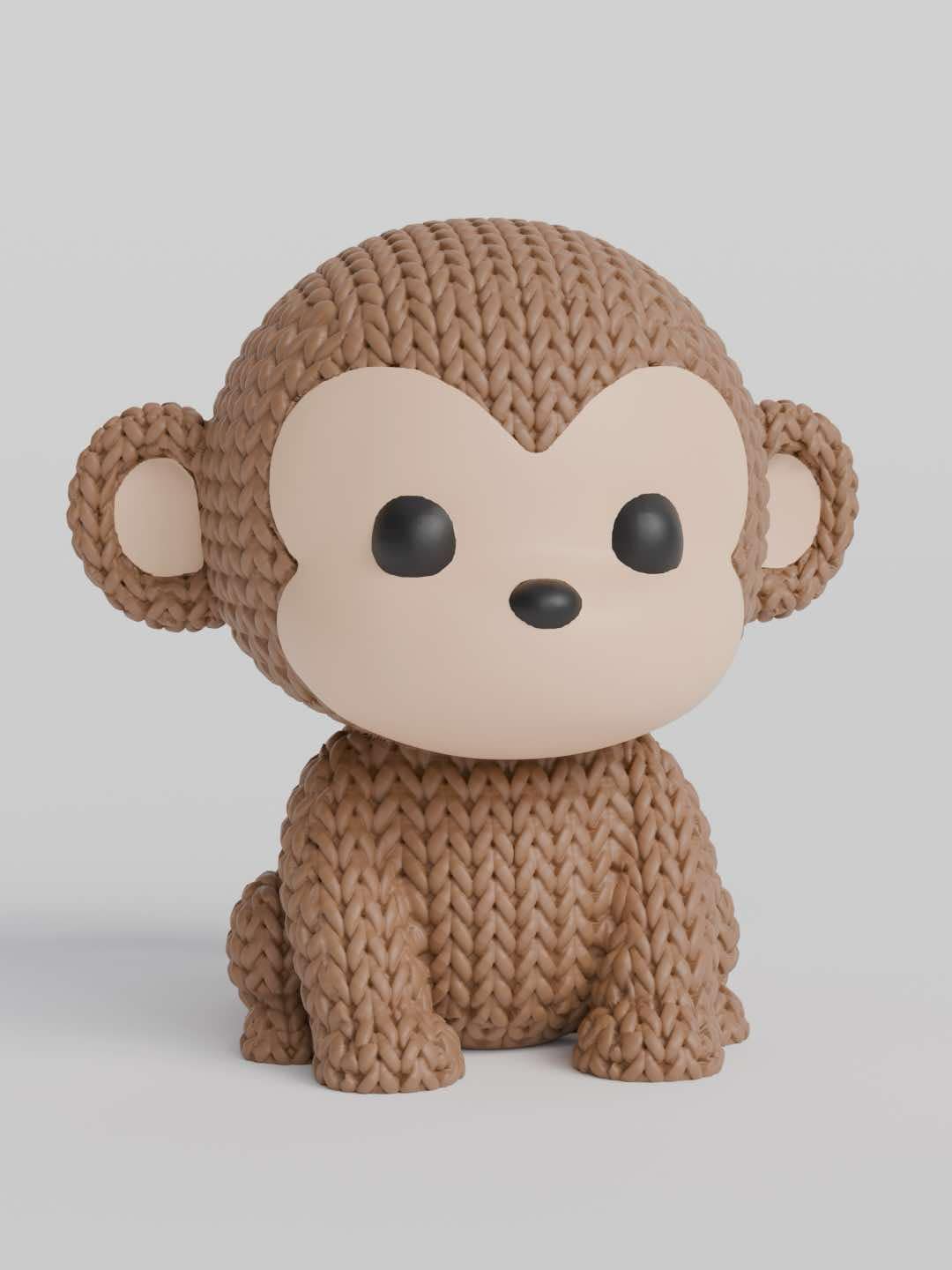 Knitted Monkey Figurine