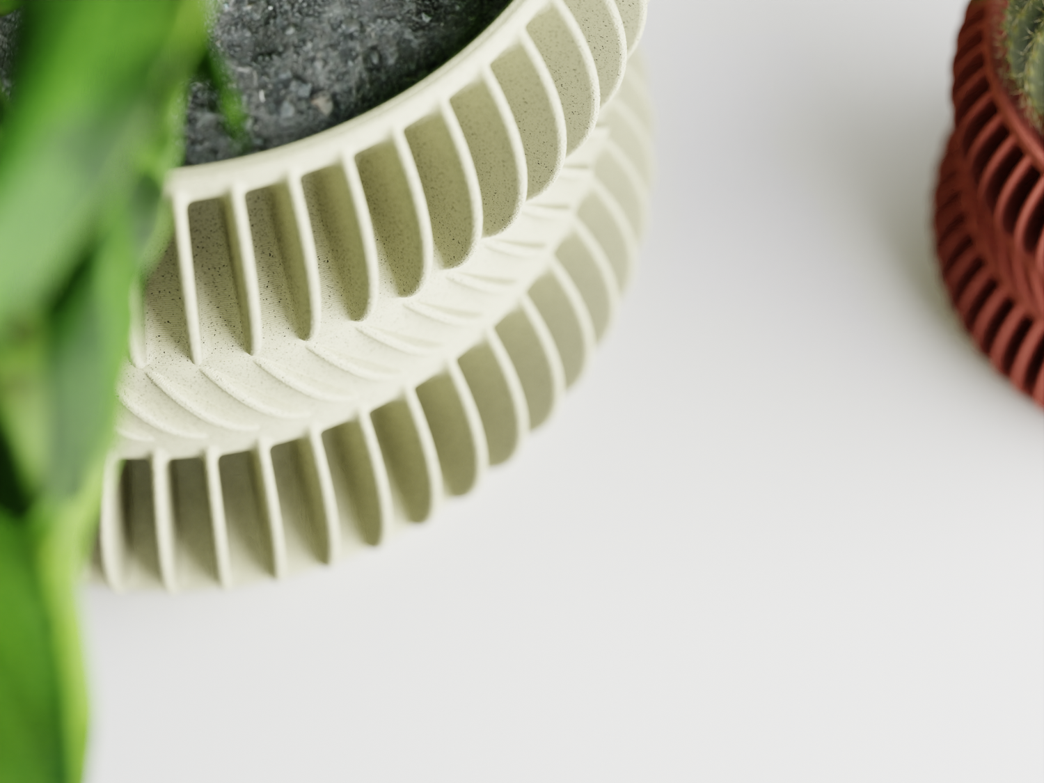 Ripple Nest – Sculptural Ribbed Plant Pot