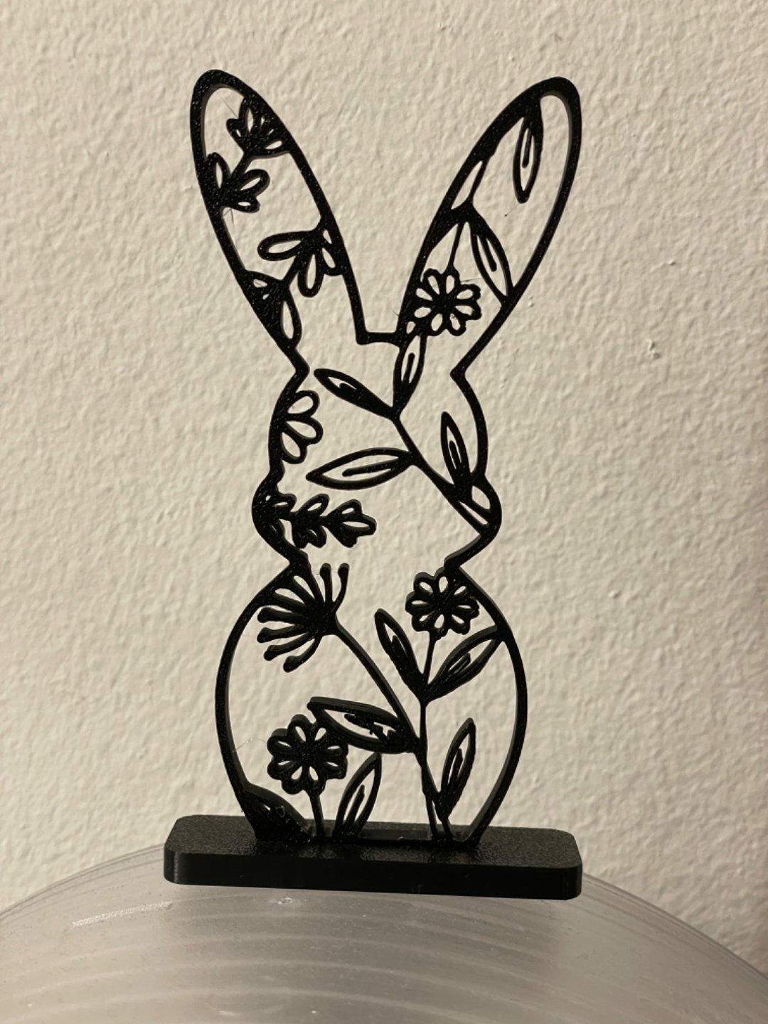 Floral Bunny Silhouette Decor