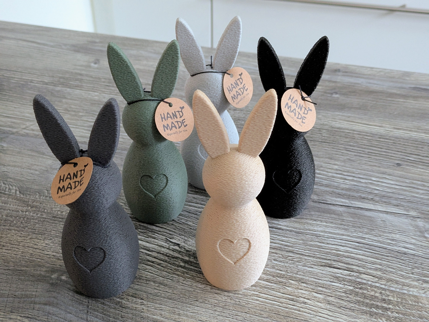 Charming Bunny Figurines with Heart