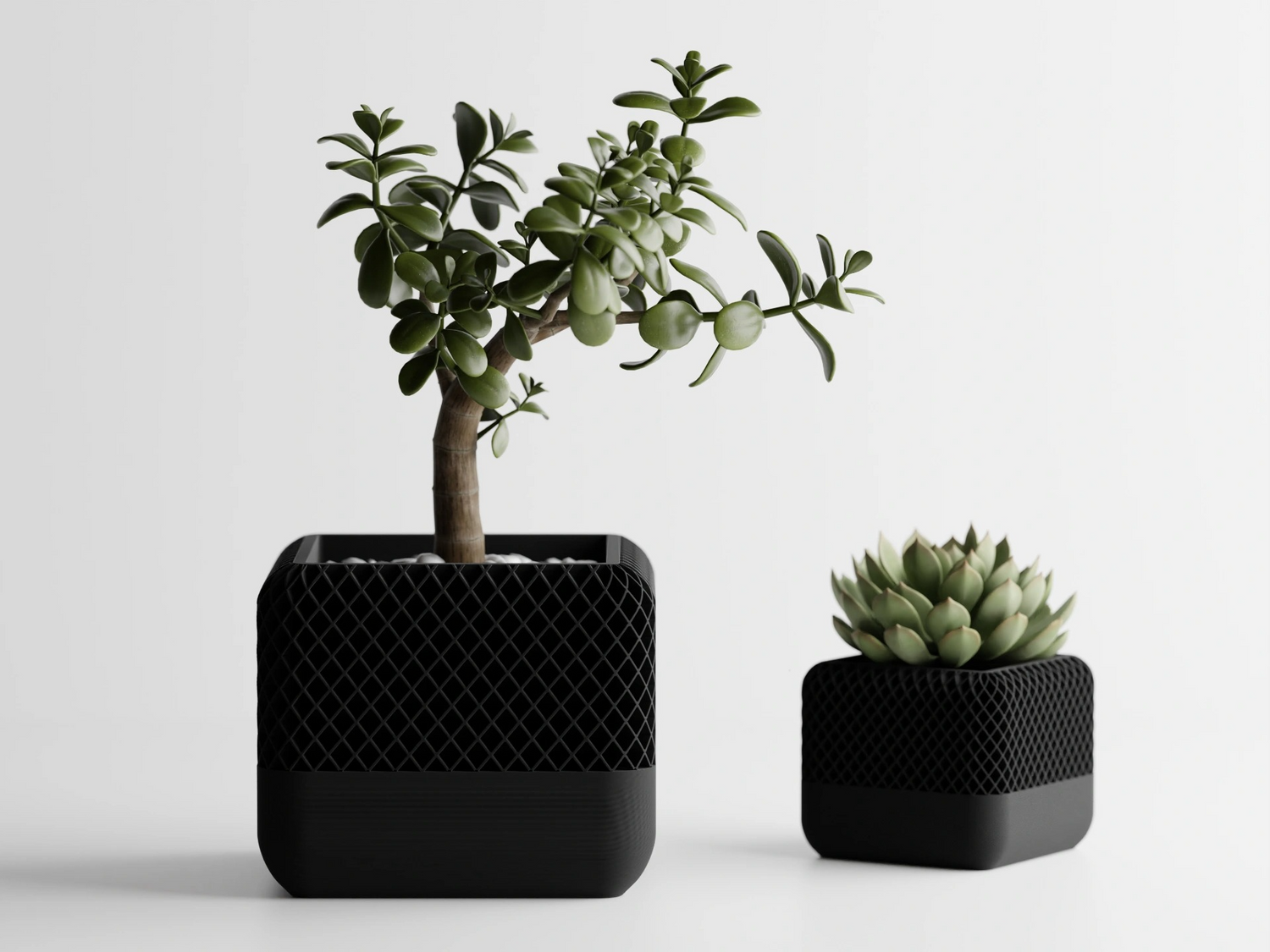 Noir Cube – Modern Geometric Planter