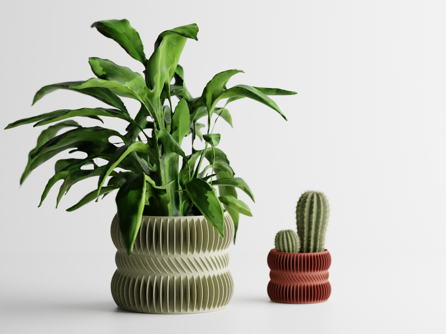 Ripple Nest – Sculptural Ribbed Plant Pot