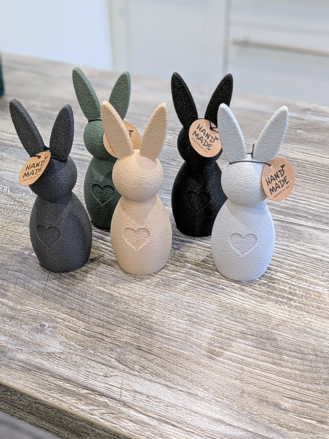 Charming Bunny Figurines with Heart