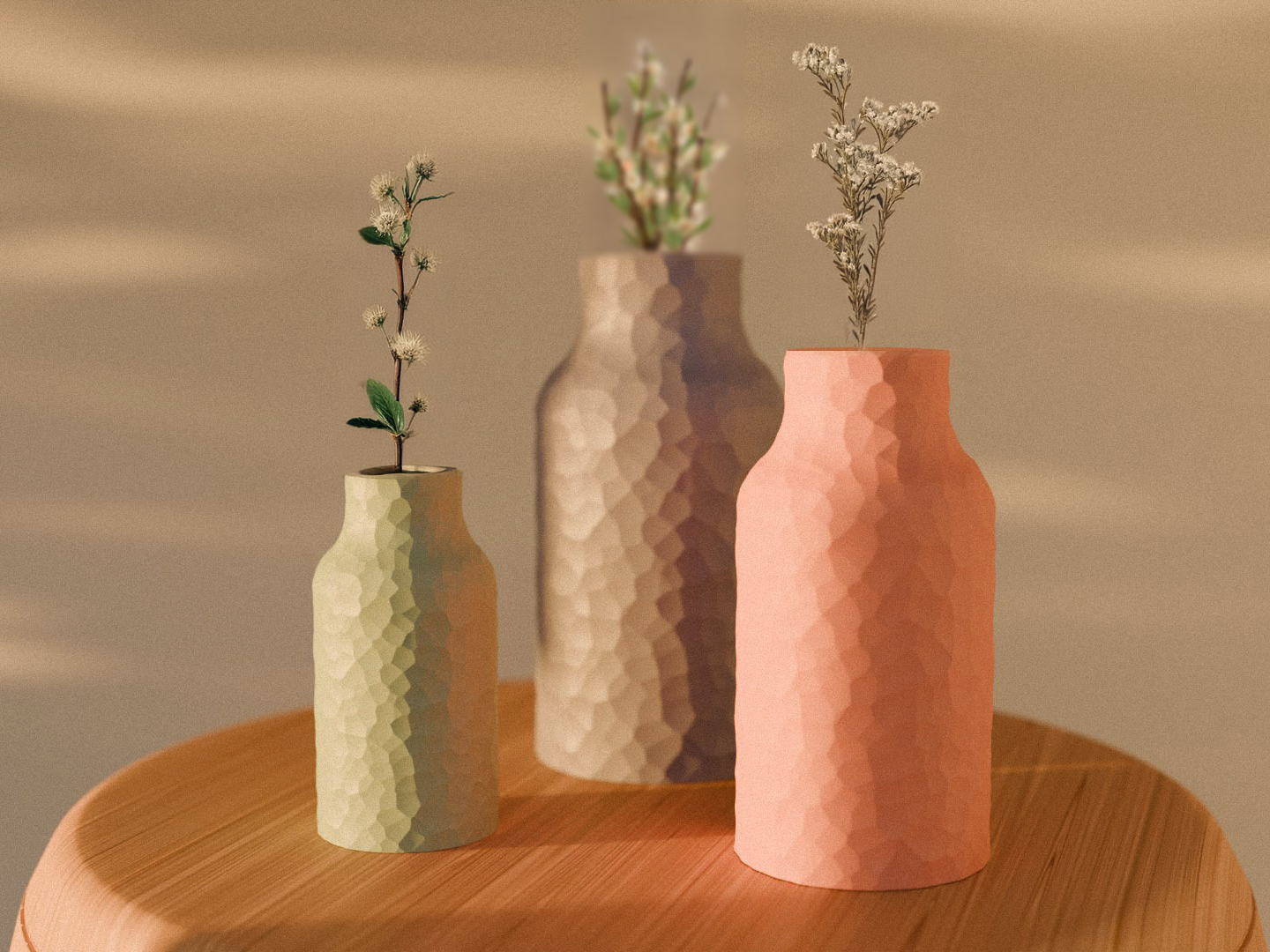 Terra Collection – Geometric Textured Minimalist Vases