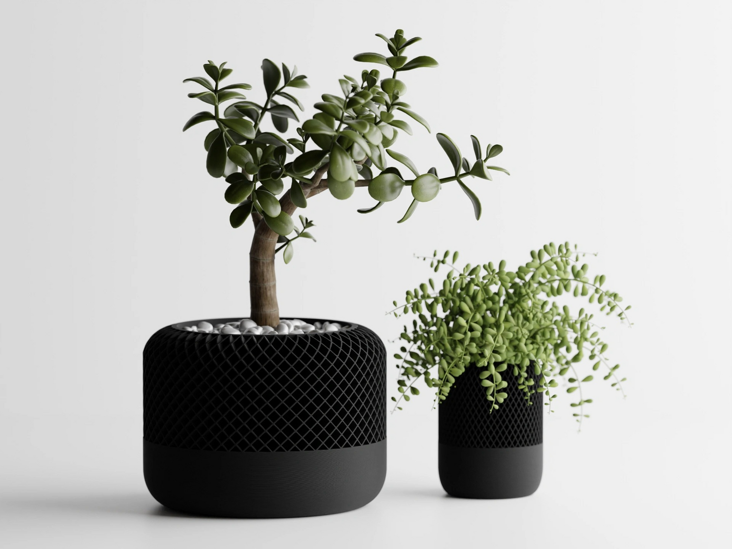 Noir Grid – Modern Textured Plant Pot